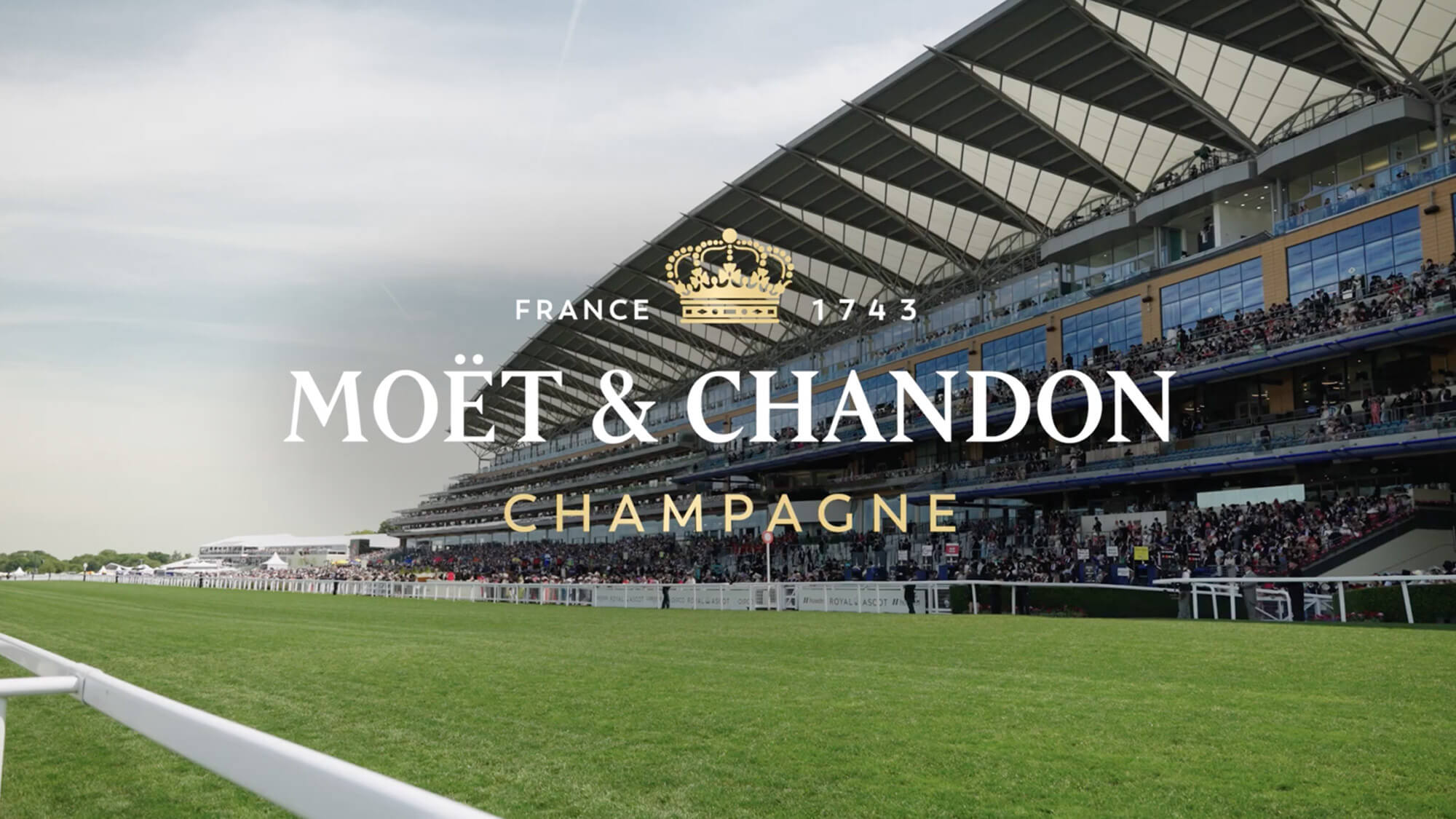 Intro frame for a Moet & Chandon sponsored race day video filmed by Rise Media