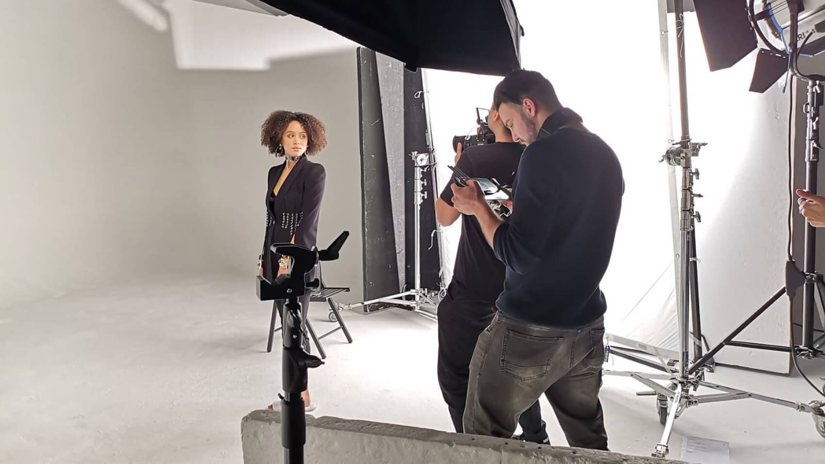 Still from Harper's Bazaar video shoot featuring Nathalie Emmanuel, by Rise Media