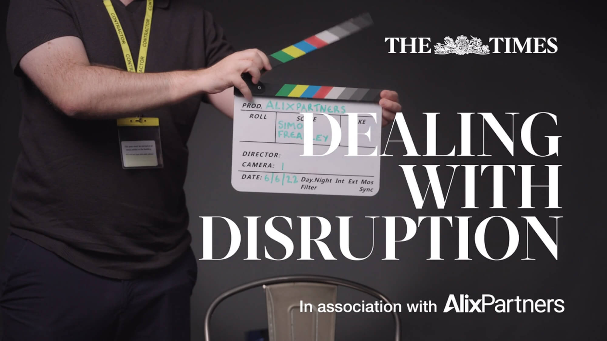 Still frame from The Times Dealing With Disruption, a video in partnership with Alix Partners