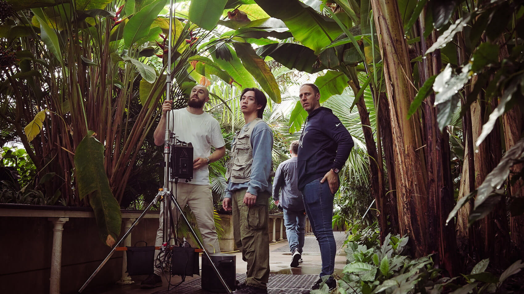 The Rise Media team on shoot at Kew Gardens.